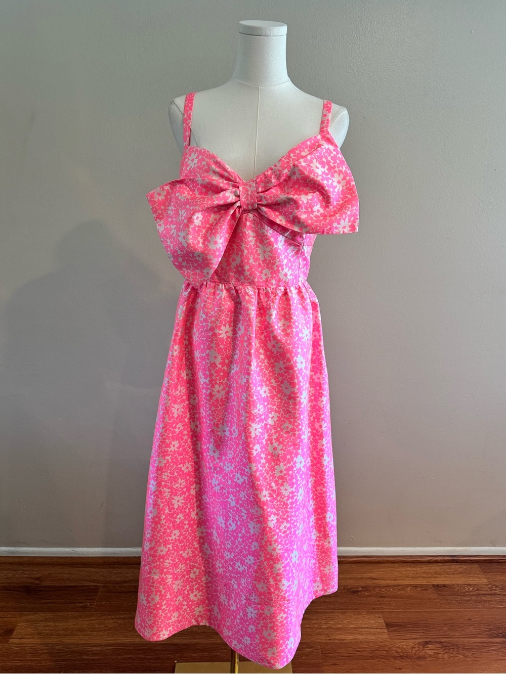 NWT Lilly Pulitzer Ellara Jacquard Pink Floral Bow Midi Dress